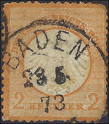 c1872 Germany 2kr - Scott 8 - Some Perf Issues - Cat= $165!
