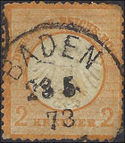 c1872 Germany 2kr - Scott 8 - Some Perf Issues - Cat= $165!