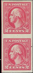c1920 - USA 2c Washington Imperf Pair - Sc# 532 - (Type 4) MH, OG - Fresh!