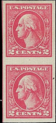 c1920 - USA 2c Washington Imperf Pair - Sc# 532 - (Type 4) MH, OG - Fresh!