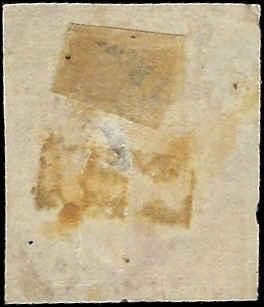 c1851 3c USA Imperf Washington - Scott 10A - Type 2 - Used - Tear, Thin -Read