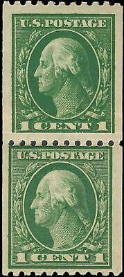 VEGAS - 1914 USA Washington Coil Paste-Up Pair - Scott 441 - MNH - SLWM, Perf 10
