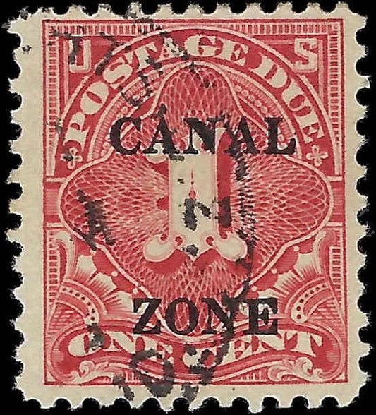 1925 USA Canal Zone 1c Postage Due - Scott J18 - Used - Sound