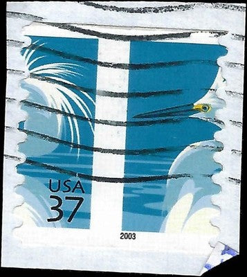 c2003 37c USA - Scott 3829 - Extreme Shift Perforation - Used, On Paper