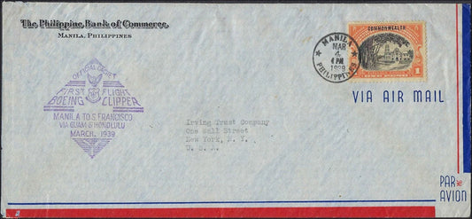 1939 Philippines First Flight Boeing Clipper Manila to USA