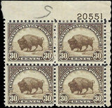 c1931 - Scott 700 Bison/Buffalo Plate Block of 4 - MH, OG