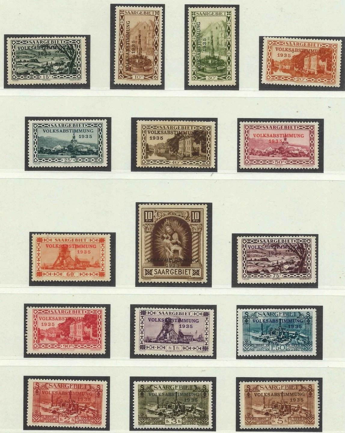 1934 Saar - Scott 139-154 Full Set - MH & MNG Mix - Otherwise Good Condition