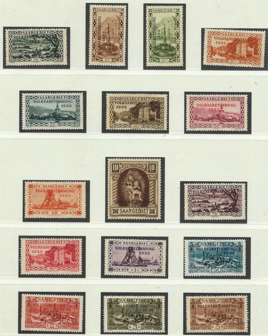 1934 Saar - Scott 139-154 Full Set - MH & MNG Mix - Otherwise Good Condition