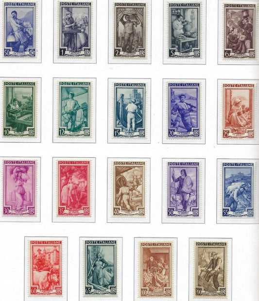 1950 Italy -Scott 549-567 - Clean Undisturbed OG! -Post Office Fresh! Cat= $190!