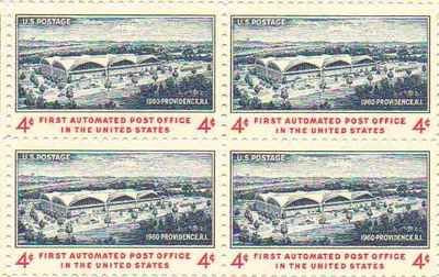 1960 First Automated Post Office Block of 4 4c Stamps, Scott 1164, MNH, OG