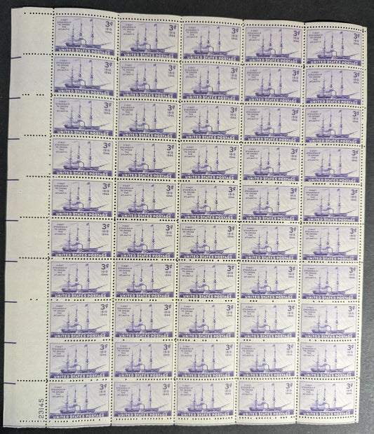 1944 USA Steamship 3c Sheet - Scott 923 - MNH, Undisturbed OG - No Sig Flaws