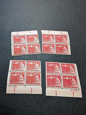 1962 Jet Over Capital Airmail Plate Block Set of 4 Plate #27681 - Scott C64 MNH