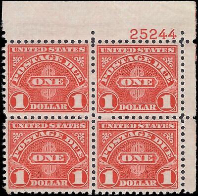 VEGAS - 1931 Postage Due $1 -Scott J87 -Plate Block MNH, OG - Centering! -Cat $290