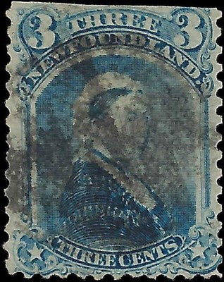 c1873 Newfoundland, Canada - Scott 34 - Used with Top Edge Flaw