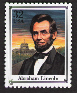 1995 Civil War Abraham Lincoln Single 32c Postage Stamp, Sc# 2975j, MNH, OG