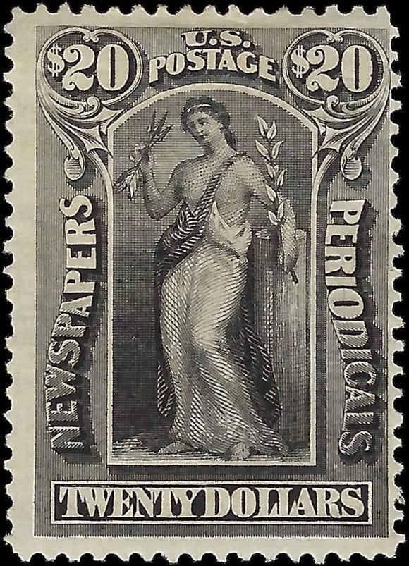 c1896 - Scott PR123 Newspaper Periodical Stamp $20 - MH, OG