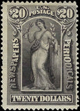 c1896 - Scott PR123 Newspaper Periodical Stamp $20 - MH, OG