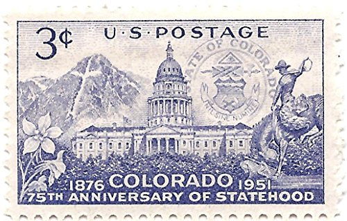 1951 Colorado Statehood Single 3c Postage Stamp - Scott 1001 - MNH,OG