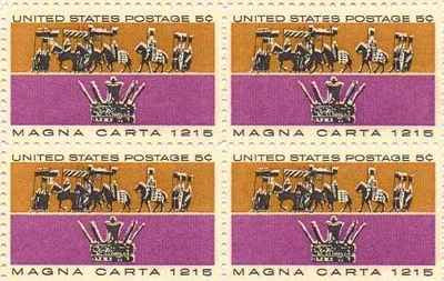 1965 Magna Carta Block of 4 5c Postage Stamps - Scott 1265 - MNH,OG cx259