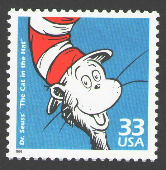 1999 Celebrate the 1950s Dr. Seuss Single 33c Postage Stamp, Scott 3187h, MNH, OG