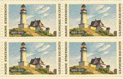 1970 Maine Statehood Block of 4 6c Postage Stamps, Scott1391, MNH, OG