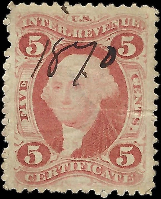 1862 USA - Scott R24 - Revenue - Well Centered Example - Light Crease