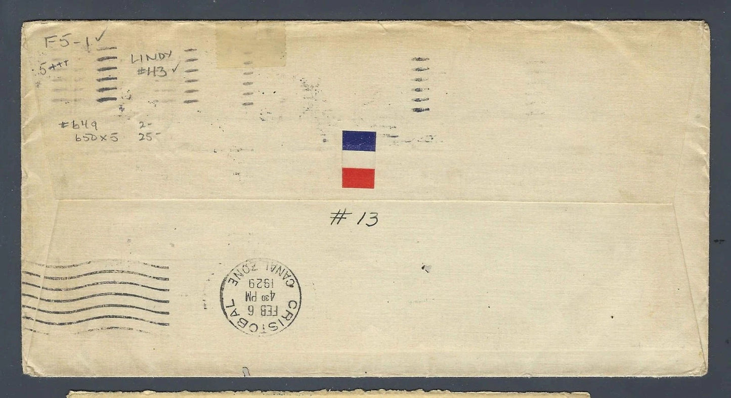 1929 FAM-5 Lindbergh First Flight Miami Canal Zone Aeronautics Conf Block