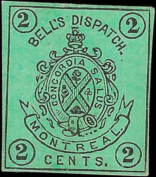 Bell's Dispatch Montreal 2c S Allan Taylor Bogus Local Black Green Cinderella