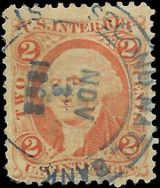 1862 USA - Scott R15 - Revenue - Centered with Centered 2nd Natl Bank Cancel