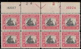 c1925 - Scott 620 2c Norse American Plate # Block of 8 - VLH - OG