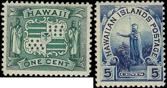 c1899 - Hawaii Scott 80, 82 Stamps - Both MH, OG - Fresh!
