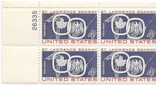 1959 St Lawrence Seaway Plate Block 4c Postage Stamps, Scott1131, MNH, OG