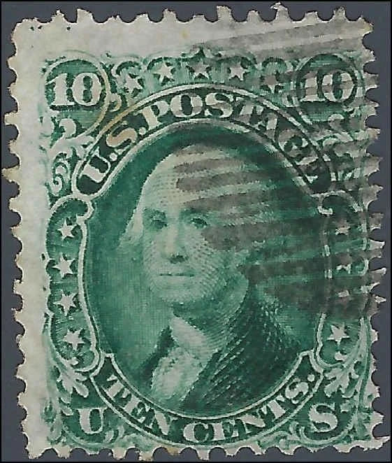 1861 USA - Scott 68 - 10c - Fancy Cancel - No Thins