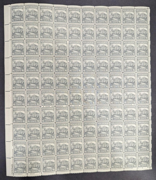 1938 USA White House 4 1/2c Sheet - Scott 809 -MNH, Undisturbed OG -Sm Corner Cr