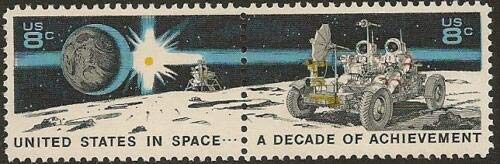 1971 Space Achievement Decade Pair of 8c Postage Stamps - Scott1434-35 - MNH,OG