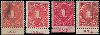 VEGAS - 1917 Postage Due 1c - Scott J61 - Color Variations with Plate Number - P11
