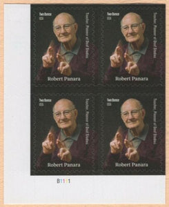 2017 Robert Panara Plate Block of 4 2 Ounce Forever Stamps, Sc# 5191, MNH, OG