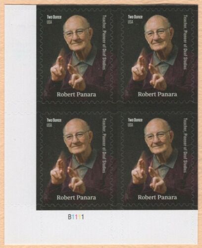2017 Robert Panara Plate Block of 4 2 Ounce Forever Stamps, Sc# 5191, MNH, OG
