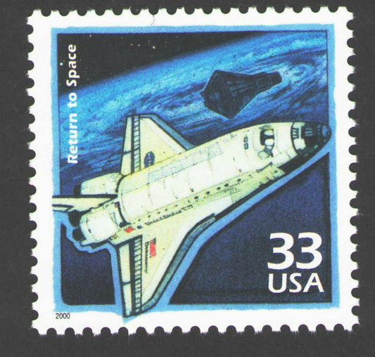 2000 Space Shuttle Single 33c Postage Stamp, Scott 3191h, MNH, OG