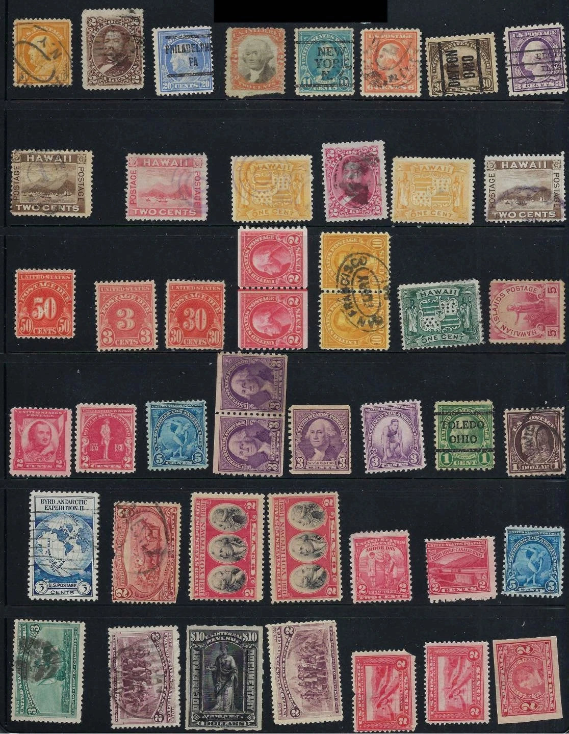 Mix of Older USA Stamps - Unidentified - Some Flaws - Some Better