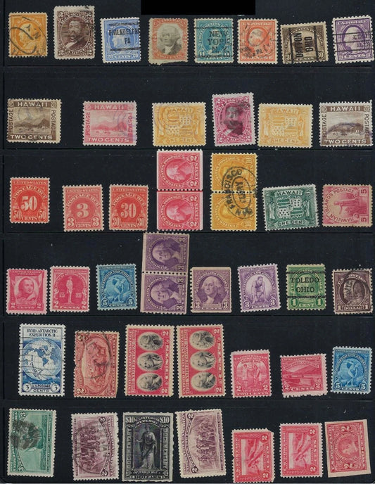 Mix of Older USA Stamps - Unidentified - Some Flaws - Some Better