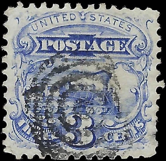 c1869 - Scott # 114 3c Locomotive - Used - Small Tear - Premium Centering!