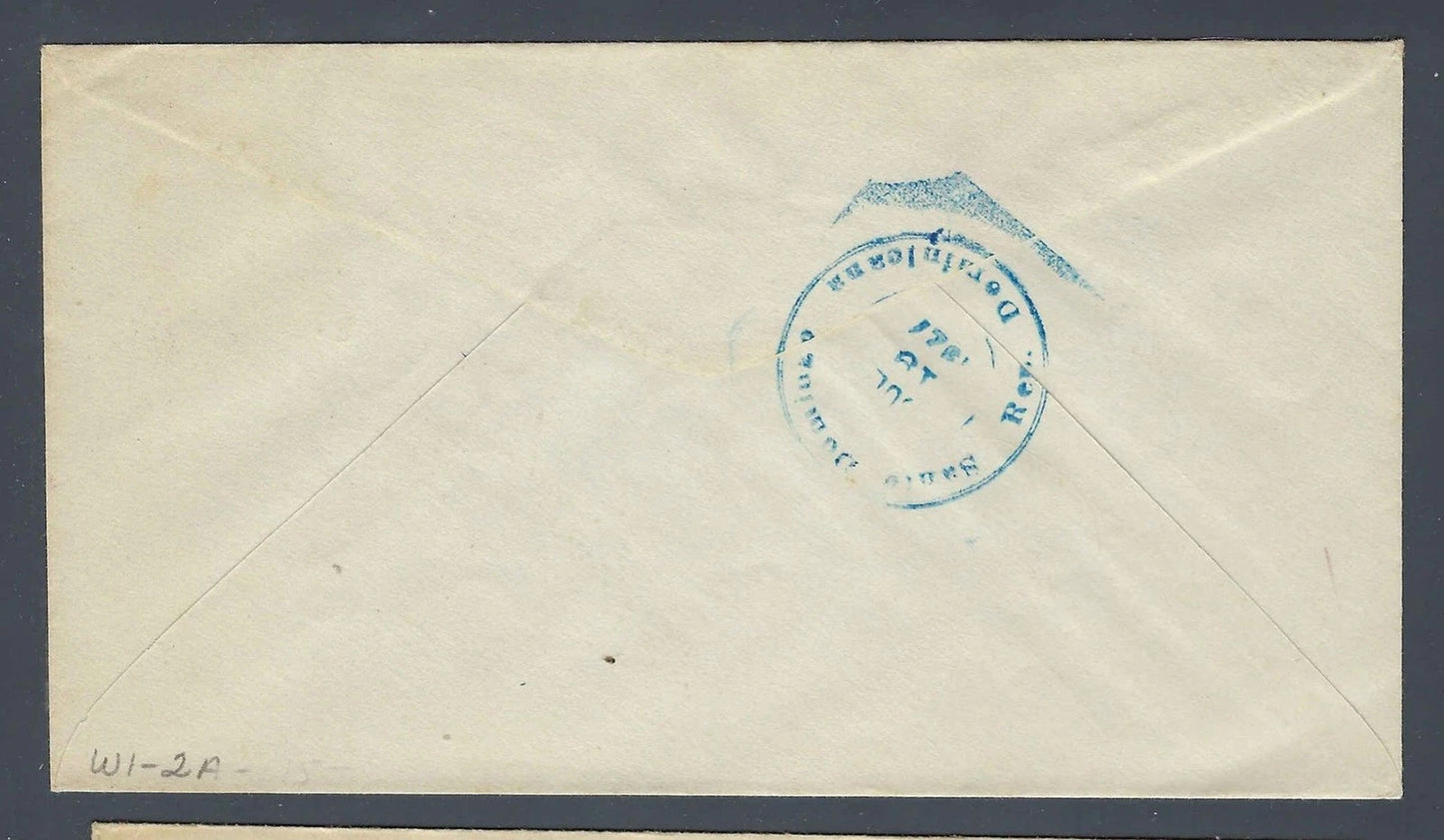 1927 Early Airmail Cover Port au Prince Haiti to Santo Domingo Dominican Rep