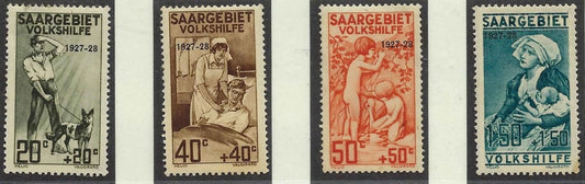1927 Saar - Scott B5-B8 Quality Full Set - Mint Lightly Hinged, OG