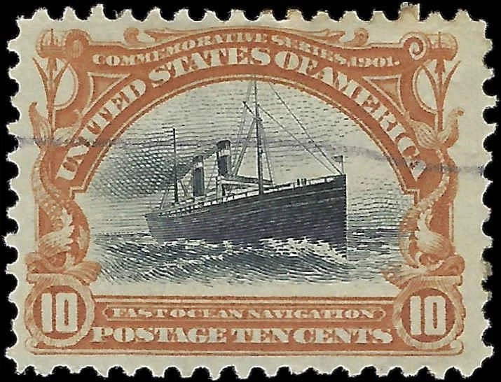 1901 USA - Scott 299 - 10c - Used - Good Centering! - Solid with Light Cancel!