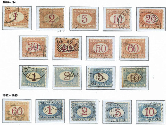1870-1925 Italy Postage Due Set - Scott J3-J20 - All Canceled - Cat= $260!