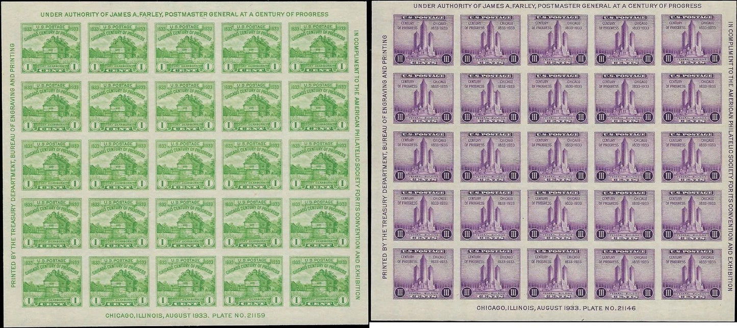 1933 USA Scott 730 & 731 MNH - High Quality!