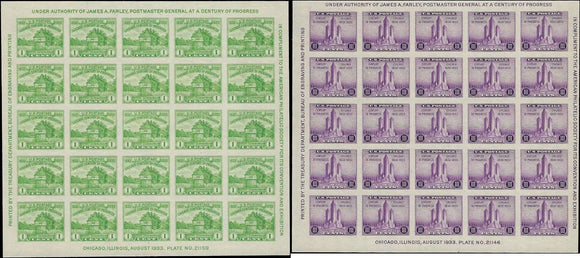 1933 USA Scott 730 & 731 MNH - High Quality!