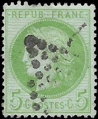 c1872 France 5c - Used - Scott 53 - Solid