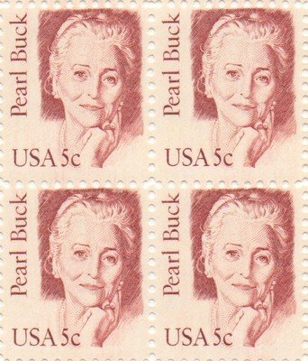 1983 Pearl Buck Block of 4 5c Postage Stamps, Scott1848, MNH, OG